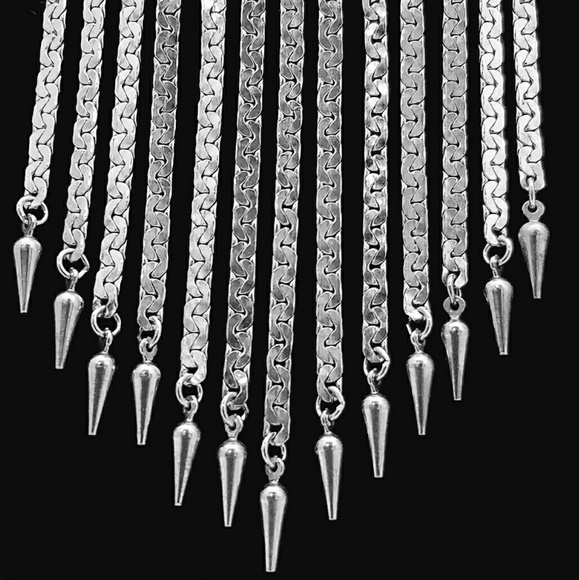 Vintage Silver Tone Cascading Fringe Bib Necklace - Picture 2 of 4